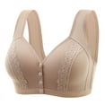 thumbnail image 1 of ChaoHeng Girls Bras Up to 40% off,Woman's Embroidered Glossy Comfortable Breathable Bra Underwear No Rims Khaki 38, 1 of 2
