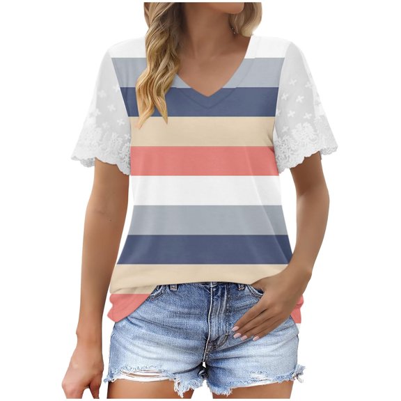 Spring Fashion!ChaoHeng Ladies Blouses Short Sleeve Summer T-Shirt Dresses for Women White-67
