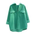 thumbnail image 1 of ChaoHeng Ladies Jackets with Hoods Lightweight 2026 ,Womens Solid Color Buttons Casual Loose Fashion Pockets Shirts Tops(Green,XL), 1 of 6