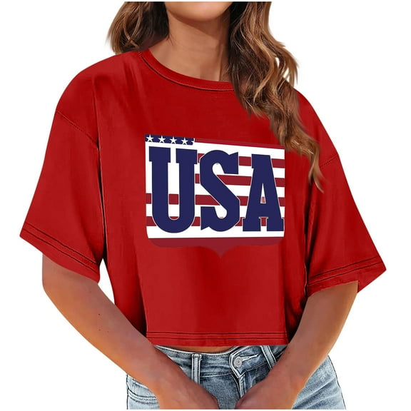 ChaoHeng Ladies Tops under $10 Summer Blouses for Women Fashion Women Summer Printing Round-Neck T-Shirt Short Sleeve Casual Blouse Tops