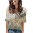thumbnail image 1 of ChaoHeng Ladies Tops Plus Size Summer Tops Short Sleeve Womens Tops 2025 Women's Fashion Tees Casual V-Neck Loose Cute T Shirt 1/2 Sleeve Ladies Top, 1 of 4