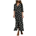 thumbnail image 1 of ChaoHeng Long Casual Dresses for Women Womens Dresses Long Sleeve Fashion Women Casual V-Neck Button Pocket Print Long Sleeve Long Dress, 1 of 8