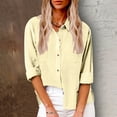 thumbnail image 1 of ChaoHeng Long Sleeve Tops for Women Women's Fall Long Sleeve Shirt with Lapel Collar,Button Front & 2 Pockets, 1 of 8
