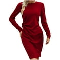 thumbnail image 1 of ChaoHeng Plus Size Dresses Long Sleeve Dresses Long Sleeve Fashion Women's Spring/Summer Temperament Long Sleeve Round-Neck Dress, 1 of 5