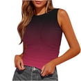 thumbnail image 1 of ChaoHeng Plus Size Tank Tops Summer Tank Tops for Women Women's Tank Tops Summer Sleeveless Round-Neck Slim Fitted Blouse Side Ruched Basic Printed Tees Shirts, 1 of 4
