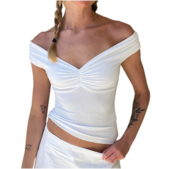 ChaoHeng Sleeveless Shirts for Women Summer Sleeveless Tops for Women's Sexy and Fashionable Solid Color V-neck Tops V-Neck Tank Tops