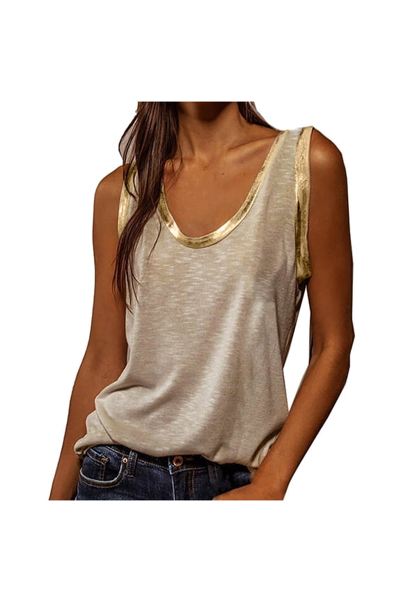 Sleeveless Tops for Women Plus Size Summer Blouse Tank Women Fashion Sexy Sleeveless Vest U-neck Printed Tops Tee Vest Blouse Tops