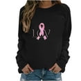 thumbnail image 1 of ChaoHeng Sweatshirts for Women Crewneck Casual Prevent Breast Cancer Long Sleeve Shirts (Black,S), 1 of 4