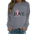 thumbnail image 1 of ChaoHeng Sweatshirts for Women Crewneck Casual Prevent Breast Cancer Long Sleeve Shirts (Gray,XXL), 1 of 4