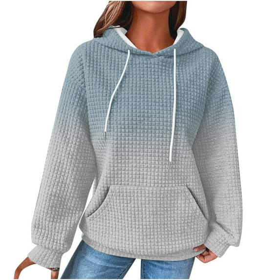 ChaoHeng Sweatshirts for Women Fashion Casual Trendy,Women's Fashion Printed Long Sleeves Blouse Casual Tops Sweatshirt Hoodies,Light Blue,L