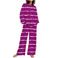 thumbnail image 1 of ChaoHeng Sweatsuit Sets for Women 2 Piece Lounge Set Loose,Women's Casual Printed Long Sleeved Round Neck Top With Pants Set,Purple,XL, 1 of 5