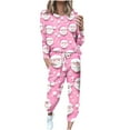 thumbnail image 1 of ChaoHeng Sweatsuits for Women Sets 2 Piece Outfits Print Fashion Casual 2025 Christmas (Pink,S), 1 of 5