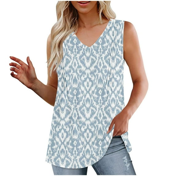 ChaoHeng Tank Shirts for Women Summer Tank Tops for Women Cotton Fashion Women's Spring/Summer Solid Color Casual V-Neck Sleeveless Top Tank Top