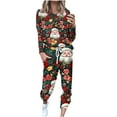 thumbnail image 1 of ChaoHeng Tracksuit for Women Sweatsuit Print Long Sleeve Casual 2 Piece 2025 Christmas Fashion(Navy,S), 1 of 5