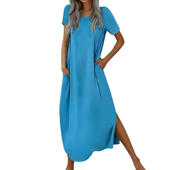 Spring Fashion!ChaoHeng Women Dresses under $10 Free Shipping Summer Dresses for Women 2025 Summer New Women's European and Casual Fashion Dress Short Sleeve V-Neck and Ankle Dress