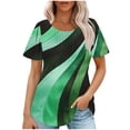 thumbnail image 1 of ChaoHeng Plus Size Women Tops Ladies' Round Neck Short Sleeve Loose Casual Printed Top, 1 of 5