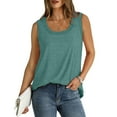 thumbnail image 1 of ChaoHeng Women Sleeveless Tops on Clearance Summer Tank Tops for Women Clearance Cotton Summer Women Solid Color Round Neck Sleeveless Casual Tee Tops Tank, 1 of 9
