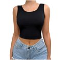 thumbnail image 1 of ChaoHeng Women Tank Tops 1.00 CrewNeck Sleeveless Top Women's Tank Tops Summer Sleeveless Round-Neck Slim Fitted Blouse Basic Solid Color Tees Shirts, 1 of 7