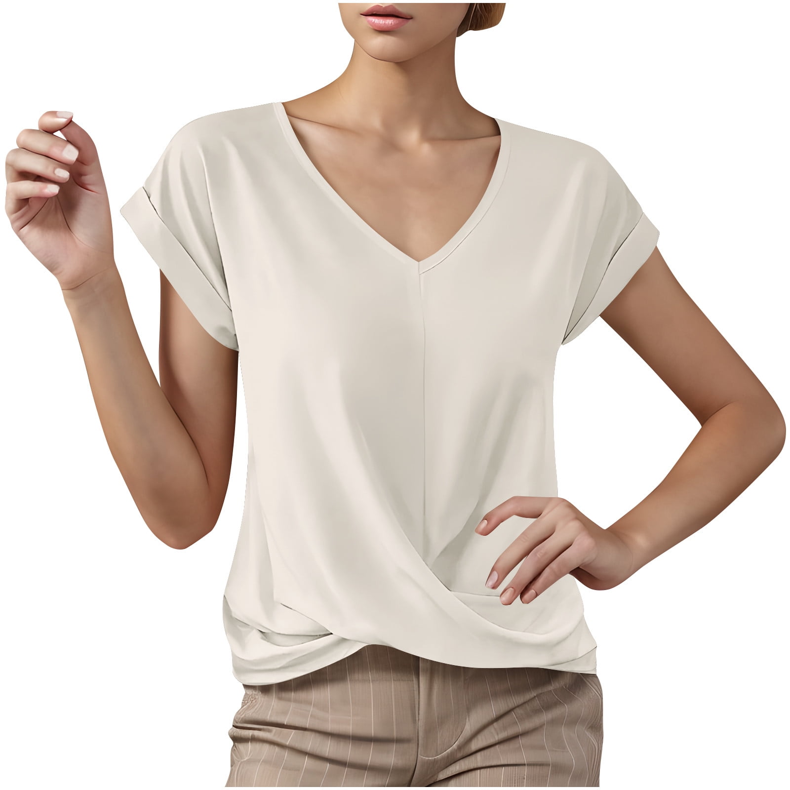 Stephanie - Casual, sleeveless top with V-neck for women