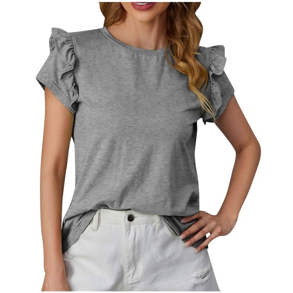ChaoHeng Women Tops T Shirts for Women Summer New Ruffle Fashion Sweet and Fresh Versatile Top T-shirt