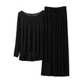 thumbnail image 1 of ChaoHeng Women's 2 Piece Lounge Sets Outfits Long Sleeve Pullover ,Women's Spring/Summer Thin Sleeves Large Size Casual Home Long Sleeved Pants Set,Black,XXL, 1 of 3