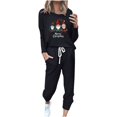 thumbnail image 1 of ChaoHeng Women's 2 Piece Lounge Sets Outfits Long Sleeve Pullover Oversized for 2024 Christmas Fashion Casual(Black,S), 1 of 4