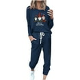 thumbnail image 1 of ChaoHeng Women's 2 Piece Lounge Sets Outfits Long Sleeve Pullover Oversized for 2025 Christmas Fashion Casual(Navy,XXXL), 1 of 4