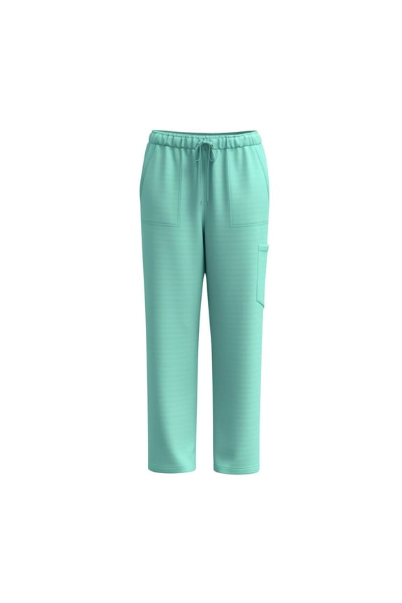 Women's Quick-Dry Scrub Pants Elastic Drawstring Waist Medical Nursing Uniform Solid,Green S
