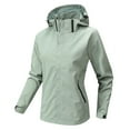 thumbnail image 1 of ChaoHeng Womens Coats Solid Color Pocket Zipper Tops Clearance,Women Solid Color Fall and Winter Hoodies Loose Outdoor Sports Jacket Coat(Green,M), 1 of 5