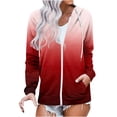 thumbnail image 1 of ChaoHeng Womens Coats and Jackets Winter,Women Fashion Printed Blouse Long Sleeve Tops Sweatshirt Pockets Hoodied Coat,Red,S, 1 of 6