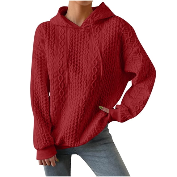 ChaoHeng Womens Hoodies Pullover Graphic 50% Off Clear 50% Off Clear,Fashion Women's Casual Long Sleeve Round Neck Ladies Sweatshirts Tops Blouse Plain Hoodie,Red,XXXXXL
