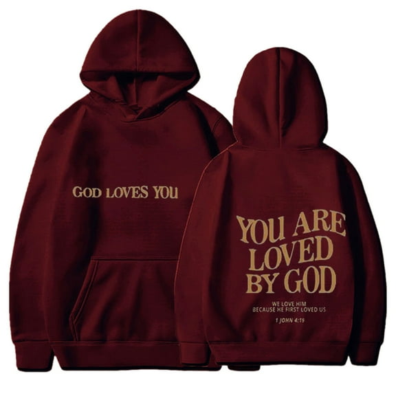 ChaoHeng Womens Jackets and Coats Under $10,Womens Hooded Pullover Long Sleeve Pocket Sweatshirt Women's Fashion Pants Letter Printing Sweatshirt Set,Wine,L