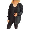 thumbnail image 1 of ChaoHeng Womens Jackets Lightweight with Hood Oversized,Womens Solid Color Plus Size Casual Loose Cardigan Jacket Long Sleeved Hooded Casual Jacket(Black,S), 1 of 3
