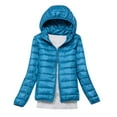 thumbnail image 1 of ChaoHeng Womens Jackets Lightweight Solid Color Tops Trendy,Women's Jacket Lightweight Hooded Short Korean Style Extra Large Size Plus White Down Warm Jacket(Light Blue,XXL), 1 of 7