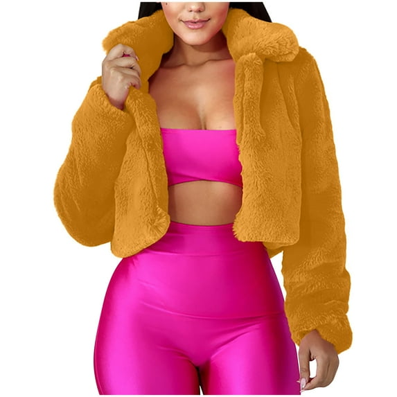 ChaoHeng Womens Jackets Lightweight Solid Zip Pocket Hooded Tops Coat Casual Save Up Under 50%,Women's Casual Solid Color Lapel Long Sleeve Top Jacket(Yellow,S)