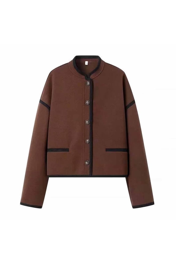 Womens Jackets Plus Size Winter Fashion Trends,Fashion Women's Casual Long Sleeve Loose Lace Up Long Looped Woolen Coat Jacket(Brown,M)