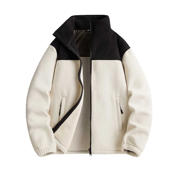 ChaoHeng Womens Plus Size Jackets Fashion Casual,Women's Loose Solid Plus Velvet Thickened and Comfortable Long-sleeve Hoodless Jacket(White,XL)