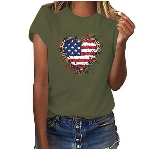 ChaoHeng Womens Plus Size Tops Women Tops Spring Summer Shoulder Length Women's Fashionable Round Neck Letter Printed Short Sleeved T-Shirt