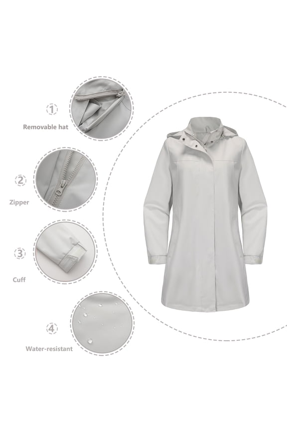 Womens Solid Color Detachable Hat Windbreaker Long Sleeved Thin Jacket Hooded Casual Jacket,Women's Sweatshirts Solid Color Save Up Under 50%(White,L)