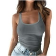 thumbnail image 1 of ChaoHeng Womens Summer Tank Blouses Summer Tank Blouse Womens Solid Tank Tops Sleeveless U-Neck Base Shirt Summer Casual Workout Tees, 1 of 6