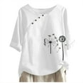 thumbnail image 1 of ChaoHeng Womens Tops Clearance under $10 Summer Blouses for Women Deals 2024 Women's Casual Fashion Crew-neck Button-printed Short-sleeved Top, 1 of 3