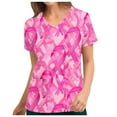 thumbnail image 1 of ChaoHeng Womens Tops Plus Size Trendy Short Sleeve Shirts for Women Women's New V-Neck Ribbon Print Short-sleeve Pocket Nurse Top, 1 of 1