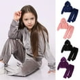 thumbnail image 1 of ChaoLingNeng 2 Piece Outfits for Girls Velour Tracksuit Hoodie and Jogger Set Sweatsuit Athletic Clothes Sets,Grey,3-4 Years, 1 of 3