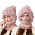 thumbnail image 1 of ChaoLingNeng 3 in 1 Beanie Hat with Scarf and Mask, 3 in 1 Beanie Hat for Women, Knitted Ski Scarf and Mask Set, Balaclava Hats, 1 of 5