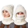 thumbnail image 1 of ChaoLingNeng 3 in 1 Beanie Hat with Scarf and Mask, 3 in 1 Beanie Hat for Women, Knitted Ski Scarf and Mask Set, Balaclava Hats, 1 of 5