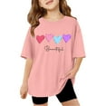 thumbnail image 1 of ChaoLingNeng Girls Short Sleeve T Shirts Kids Summer Tops Crewneck Basic Graphic Tees Soft Loose Christmas T Shirts,3-4 Years, 1 of 6