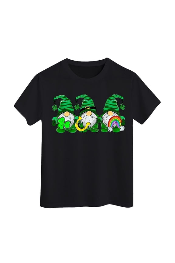 Girls St Patricks Day Shirt Size 12 Irish Printed Pattern Green Girls T Shirt Loose Fit Funny Tees Baggy Toddler Clothes for Girls