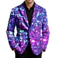 thumbnail image 1 of ChaoLingNeng Mardi Gras Blazer for Men, Mens Carnival Blazers Festive Sequin Print Corduroy Christmas Suit Novelty Funny Graphic Xmas Sport Coat Slim Fit Holiday Party Wear, 1 of 5