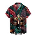 thumbnail image 1 of ChaoLingNeng Mardi Gras Hawaiian Shirts for Men,Mens Digital 3D Printed T Shirt Short Sleeved Shirt Top Lapel,Carnival Fashion Lightweight Casual Tops, 1 of 3
