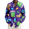 thumbnail image 1 of ChaoLingNeng Mardi Gras Shirts for Men Long Sleeve,Men's Plus Size Fashion Carnival Digital Printed Long Sleeve Lapel Shirt,Carnival Fashion Lightweight Casual Tops, 1 of 4